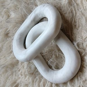 Marble Links Modern Natural Stone Decor Paperweight Coffee Table  Maximalist Art